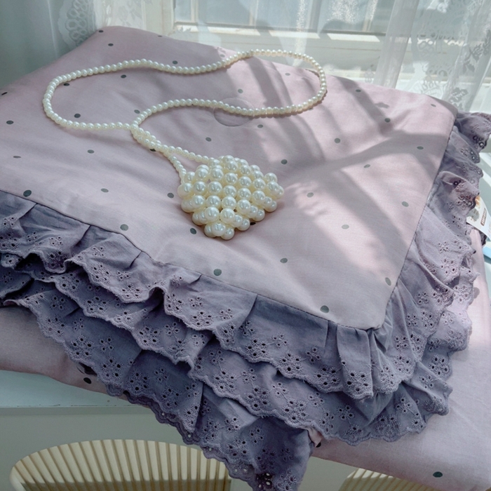 91家纺网 家纺一手货源 找家纺 暖居 2025新款法式韩系双面纯棉夏被约3.2斤空调被夏季薄被子可水洗跑量款 芋泥波波 紫