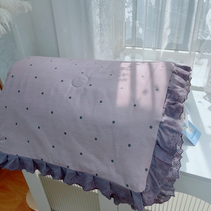 91家纺网 家纺一手货源 找家纺 暖居 2025新款法式韩系双面纯棉夏被约3.2斤空调被夏季薄被子可水洗跑量款 芋泥波波 紫