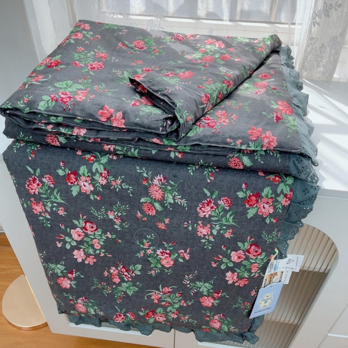 暖居 2025新款法式韩系双面纯棉夏被约3.2斤空调被夏季薄被子可水洗跑量款 中国美