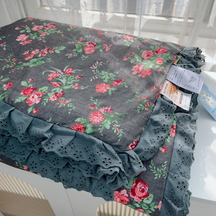 91家纺网 家纺一手货源 找家纺 暖居 2025新款法式韩系双面纯棉夏被约3.2斤空调被夏季薄被子可水洗跑量款 中国美