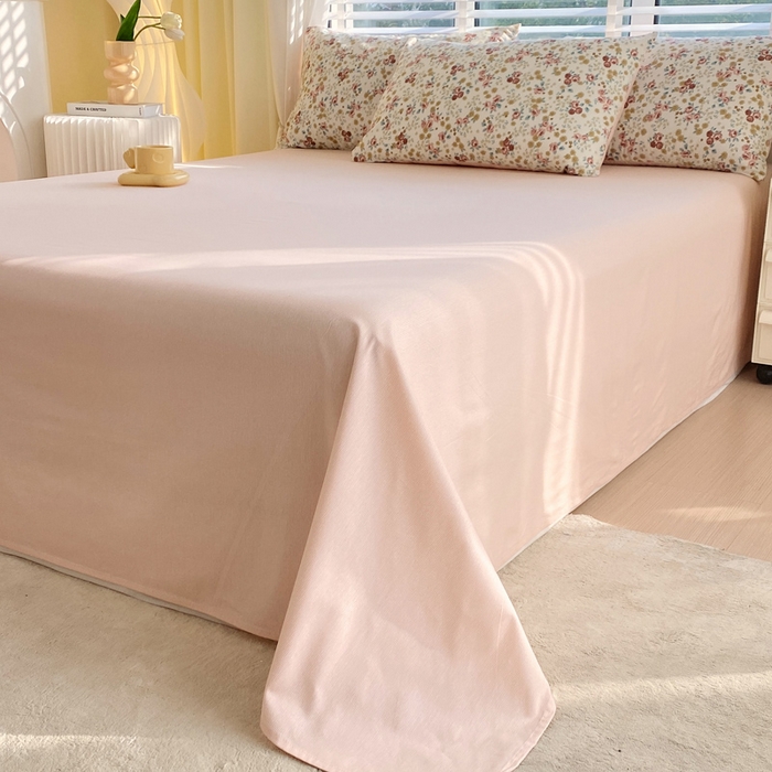 91家纺网 家纺一手货源 找家纺 洺兰2025年13070全棉喷气印花纯棉床单小清新花卉北欧风单床单