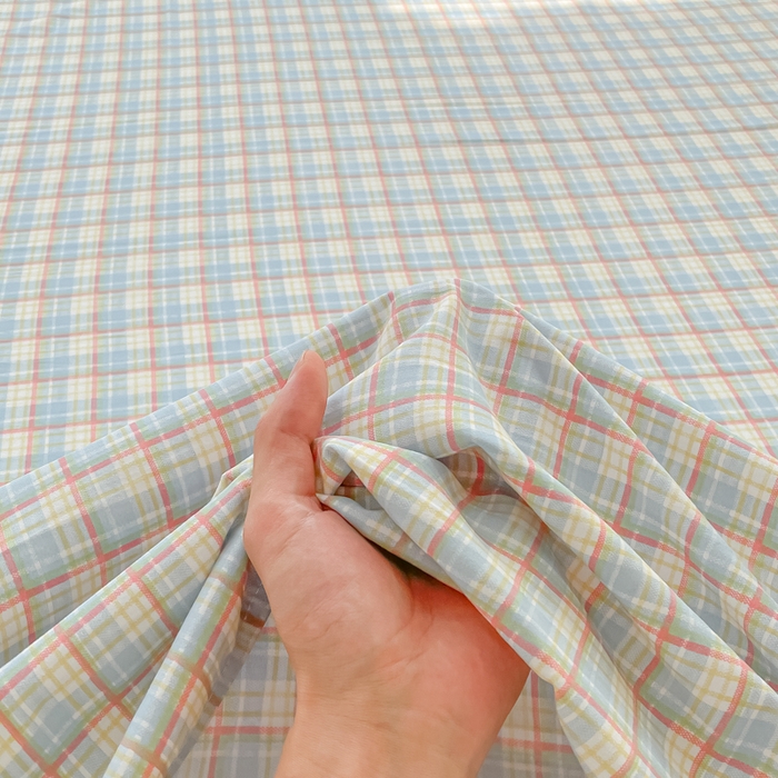 91家纺网 家纺一手货源 找家纺 温眠家纺 2025新款A类水洗棉色织单床单系列-单枕套 典雅格-蓝