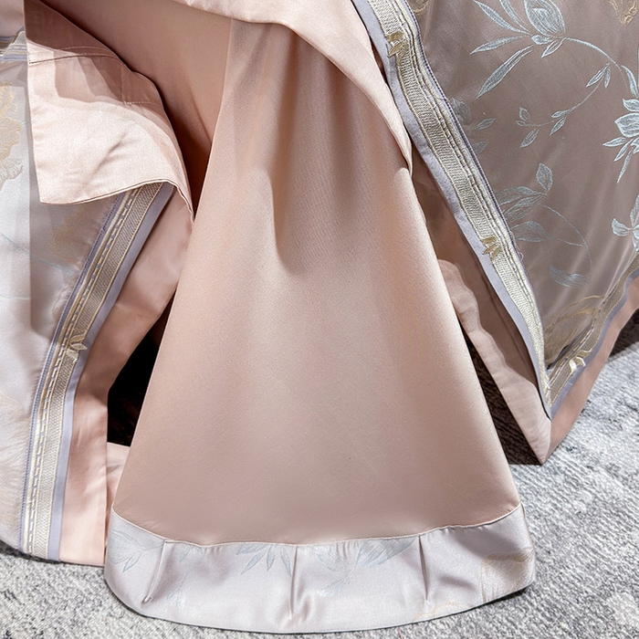 91家纺网 家纺一手货源 找家纺  2025新款轻奢A类天丝棉提花四件套真丝贡缎全工艺丝滑裸睡夏季爆款床上用品-茉影 茉影-香蜜粉