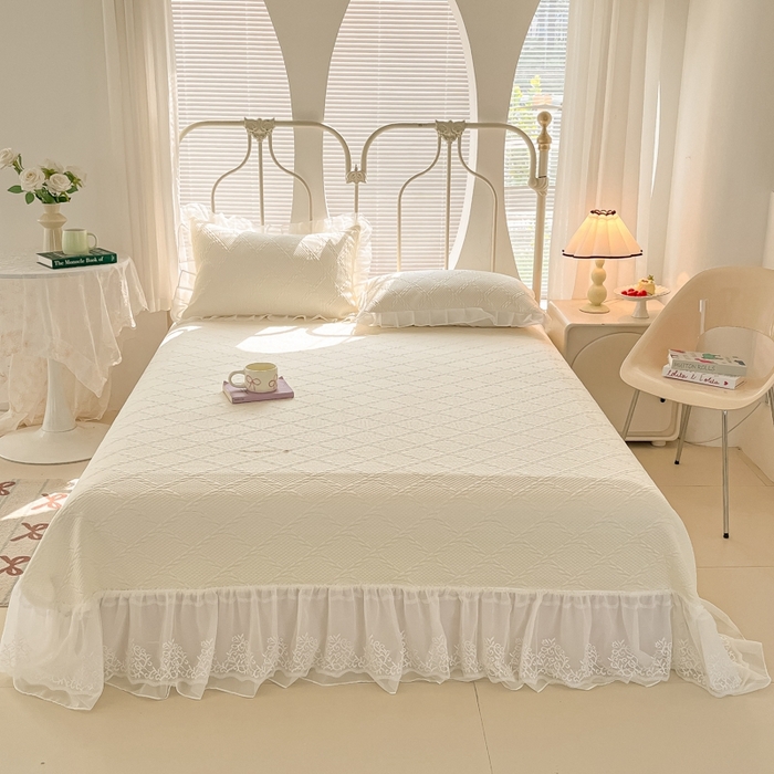 91家纺网 家纺一手货源 找家纺 暖居 2025新款A类冷按感‬摩豆豆气空‬层软凉席感凉‬薄垫 亮白