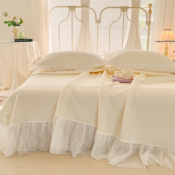 91家纺网 家纺一手货源 找家纺 暖居 2025新款A类冷按感‬摩豆豆气空‬层软凉席感凉‬薄垫 亮白