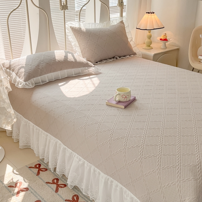 91家纺网 家纺一手货源 找家纺 暖居 2025新款A类冷按感‬摩豆豆气空‬层软凉席感凉‬薄垫 摩卡