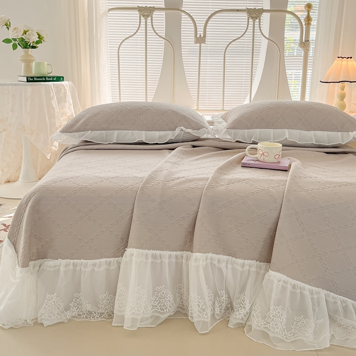 91家纺网 家纺一手货源 找家纺 暖居 2025新款A类冷按感‬摩豆豆气空‬层软凉席感凉‬薄垫 摩卡