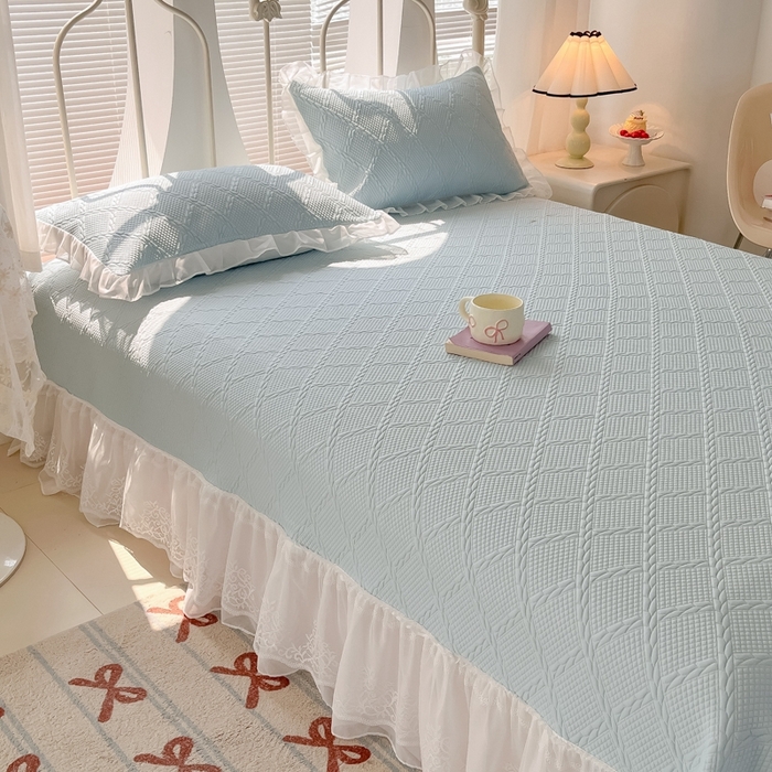 91家纺网 家纺一手货源 找家纺 暖居 2025新款A类冷按感‬摩豆豆气空‬层软凉席感凉‬薄垫 缪兰