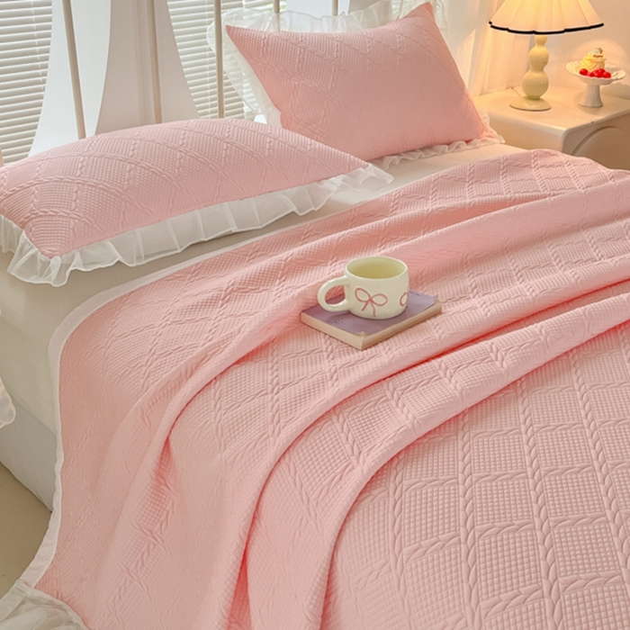 暖居 2025新款A类冷按感‬摩豆豆气空‬层软凉席感凉‬薄垫 嫩粉