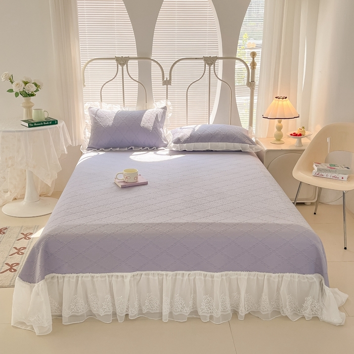 91家纺网 家纺一手货源 找家纺 暖居 2025新款A类冷按感‬摩豆豆气空‬层软凉席感凉‬薄垫 炫紫