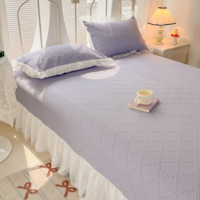 91家纺网 家纺一手货源 找家纺 暖居 2025新款A类冷按感‬摩豆豆气空‬层软凉席感凉‬薄垫 炫紫