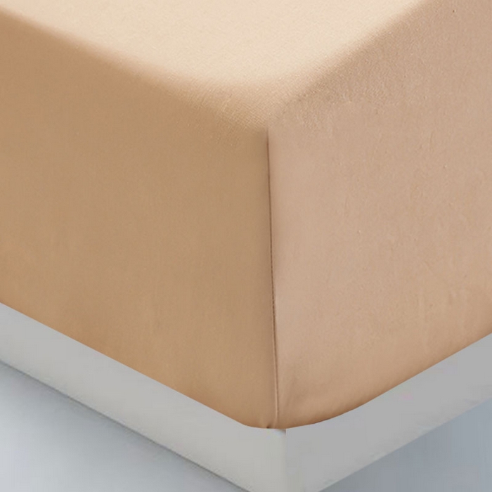 91家纺网 家纺一手货源 找家纺 2025新款纯色全棉床笠喷气全棉床罩三件套-优雅系列 优雅-奶茶棕