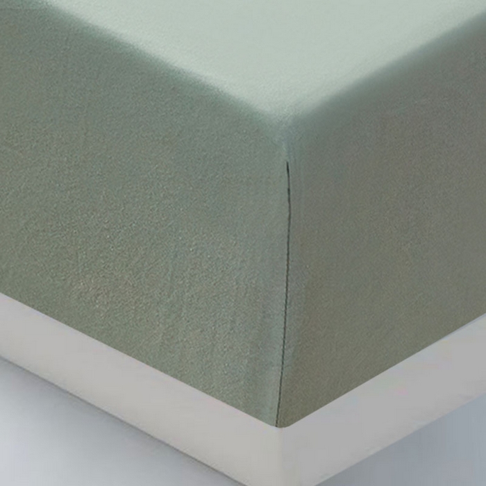 91家纺网 家纺一手货源 找家纺 2025新款纯色全棉床笠喷气全棉床罩三件套-优雅系列 优雅-松石绿