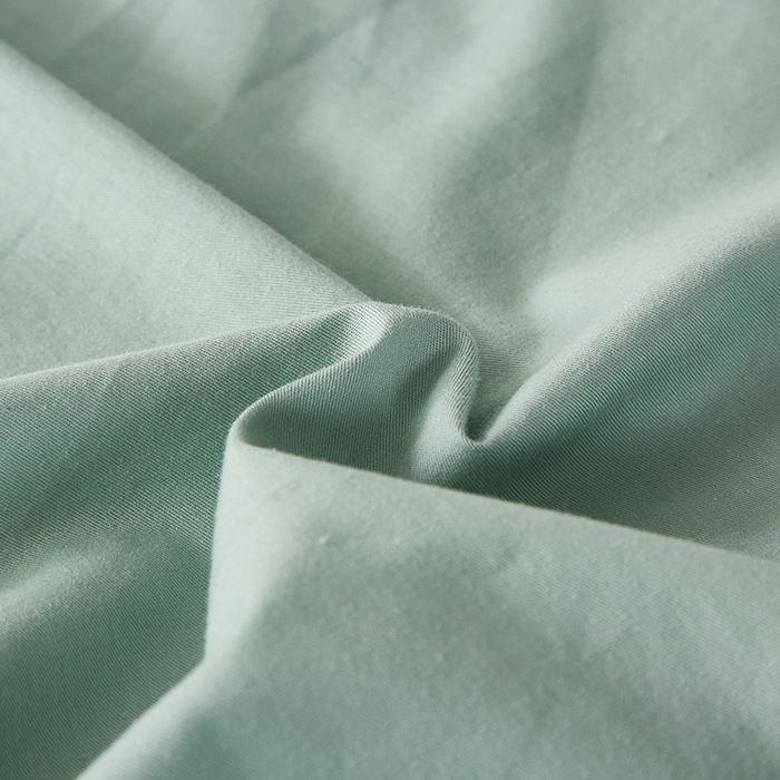 91家纺网 家纺一手货源 找家纺 2025新款纯色全棉床笠喷气全棉床罩三件套-优雅系列 优雅-松石绿