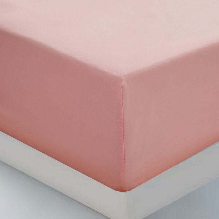 91家纺网 家纺一手货源 找家纺 2025新款纯色全棉床笠喷气全棉床罩三件套-优雅系列 优雅-桃花粉