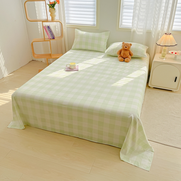 91家纺网 家纺一手货源 找家纺 温眠家纺 2025新款A类水洗棉色织单床单系列-单枕套 茉莉青提