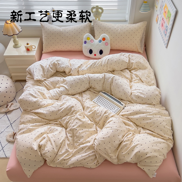 （总）小竹棉水洗棉木棉双层纱单品被套四件套仿全棉