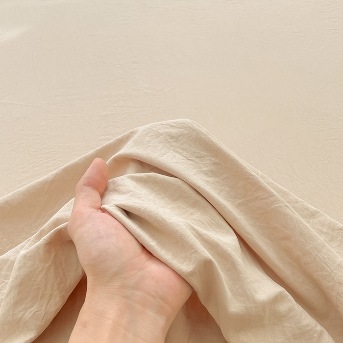 91家纺网 家纺一手货源 找家纺 温眠家纺 2025新款A类水洗棉色织单床单系列-单枕套 奶茶