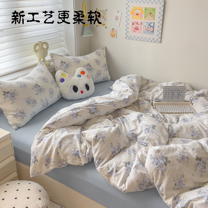 91家纺网 家纺一手货源 找家纺 （总）小竹棉水洗棉木棉双层纱单品被套四件套仿全棉