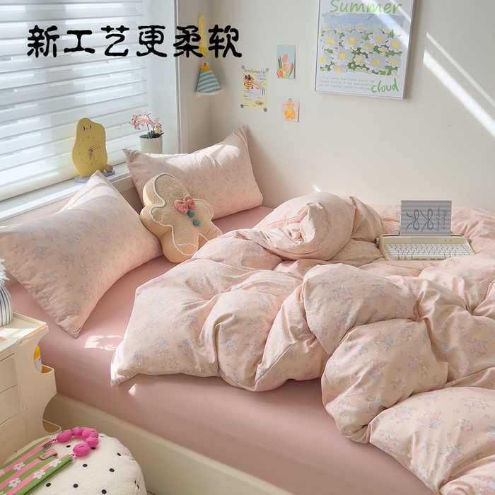91家纺网 家纺一手货源 找家纺 （总）小竹棉水洗棉木棉双层纱单品被套四件套仿全棉