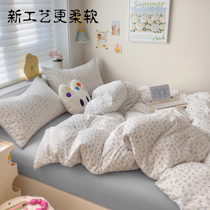 91家纺网 家纺一手货源 找家纺 （总）小竹棉水洗棉木棉双层纱单品被套四件套仿全棉