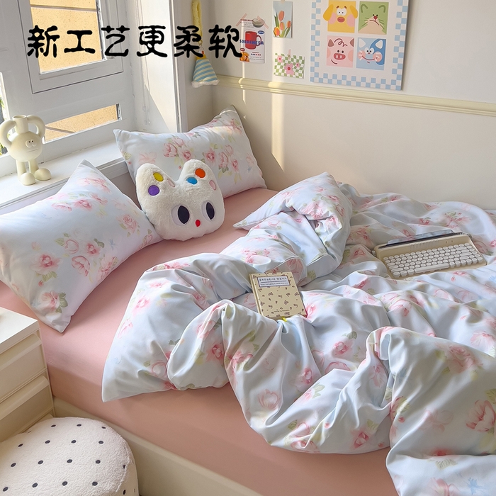 91家纺网 家纺一手货源 找家纺 （总）小竹棉水洗棉木棉双层纱单品被套四件套仿全棉