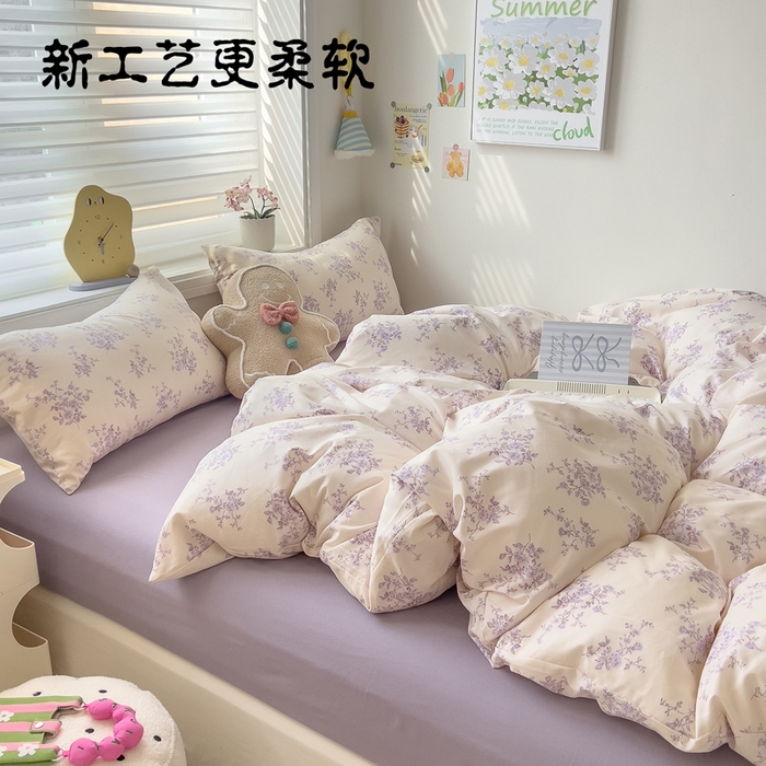 91家纺网 家纺一手货源 找家纺 （总）小竹棉水洗棉木棉双层纱单品被套四件套仿全棉