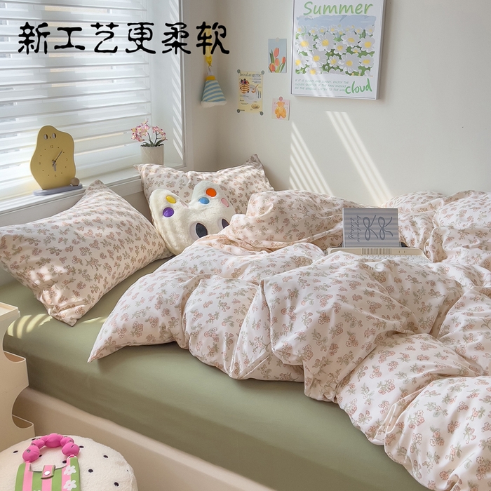 91家纺网 家纺一手货源 找家纺 （总）小竹棉水洗棉木棉双层纱单品被套四件套仿全棉