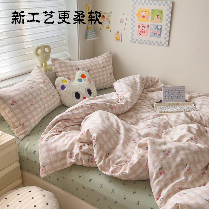 91家纺网 家纺一手货源 找家纺 （总）小竹棉水洗棉木棉双层纱单品被套四件套仿全棉