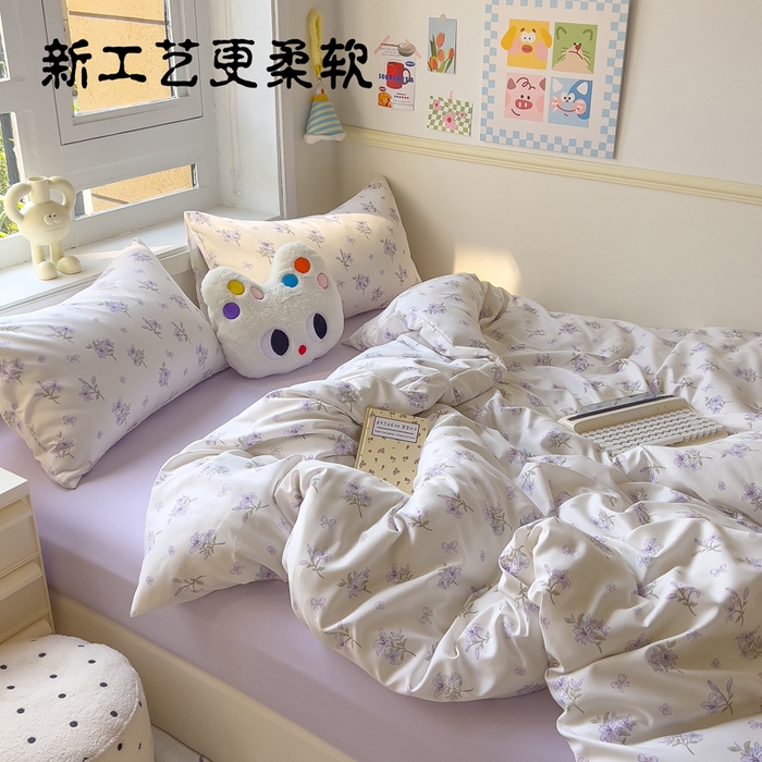 91家纺网 家纺一手货源 找家纺 （总）小竹棉水洗棉木棉双层纱单品被套四件套仿全棉