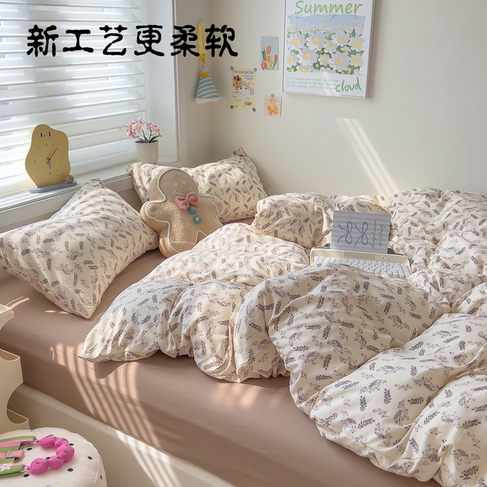 91家纺网 家纺一手货源 找家纺 （总）小竹棉水洗棉木棉双层纱单品被套四件套仿全棉