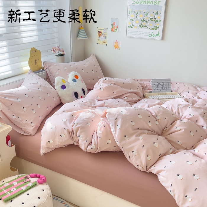 91家纺网 家纺一手货源 找家纺 （总）小竹棉水洗棉木棉双层纱单品被套四件套仿全棉
