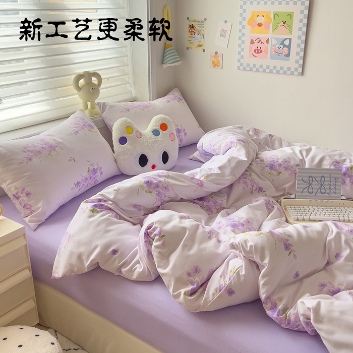 91家纺网 家纺一手货源 找家纺 （总）小竹棉水洗棉木棉双层纱单品被套四件套仿全棉