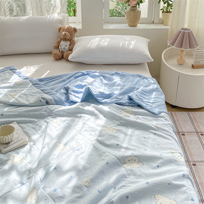 91家纺网 家纺一手货源 找家纺 咏绒家纺工厂店 2025新款A类云朵棉棉花夏被被子被芯 心愿小狗