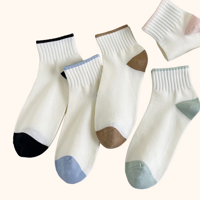 良品汇馆 2025新款日式无印女士拼色底袜子良品精梳棉女袜四季短袜运动休闲棉质船袜 组合图仅供展示