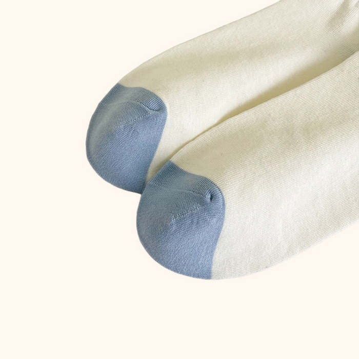 91家纺网 家纺一手货源 找家纺 良品汇馆 2025新款日式无印女士拼色底袜子良品精梳棉女袜四季短袜运动休闲棉质船袜 蓝色