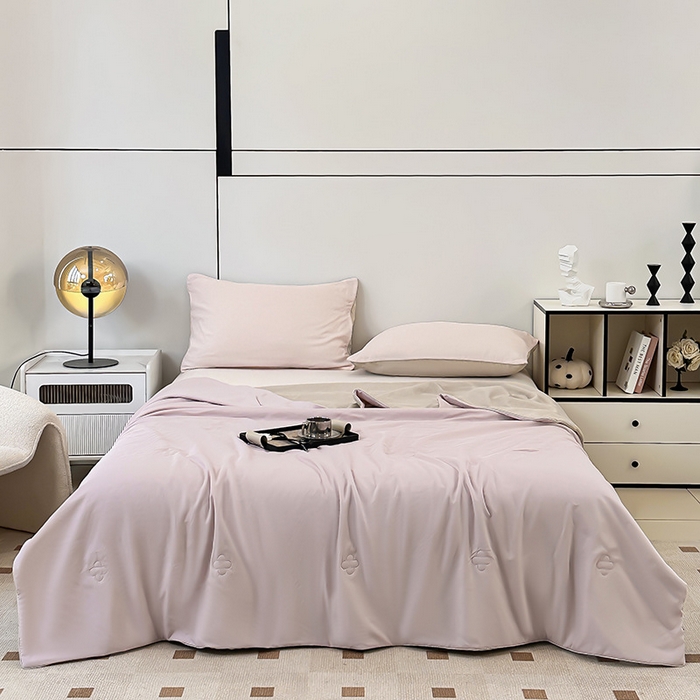 91家纺网 家纺一手货源 找家纺 良品汇馆 2025新款日式无印天丝夏被纯色凉感夏凉被良品空调被子夏季天丝锦纶被子 风信紫