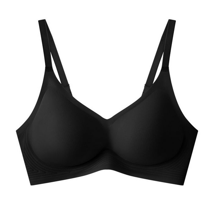 良品汇馆 2025新款日式无印超薄凉感文胸固定杯良品冰丝无痕内衣夏薄款无钢圈胸罩 黑色