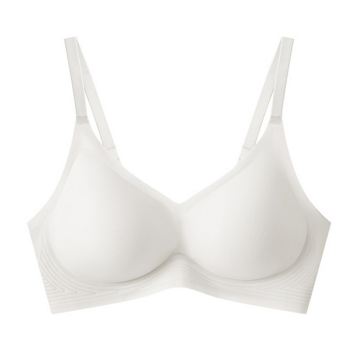 良品汇馆 2025新款日式无印超薄凉感文胸固定杯良品冰丝无痕内衣夏薄款无钢圈胸罩 奶白