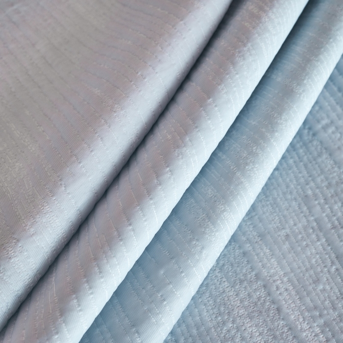 91家纺网 家纺一手货源 找家纺 席之家 2025新款高品质A类空气层可水洗凉感色织床单三件套-檀雅系列 檀雅-浅蓝