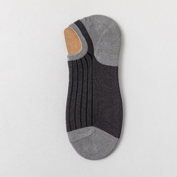 良品汇馆 2025新款日式无印拼色男士棉袜子良品吸汗透气袜子浅口袜短袜男隐形袜船袜 深灰