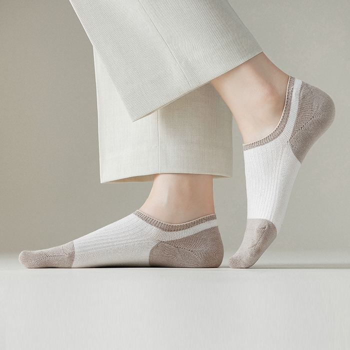 良品汇馆 2025新款日式无印拼色女士棉袜子良品吸汗透气袜子浅口袜短袜女隐形袜船袜 白色