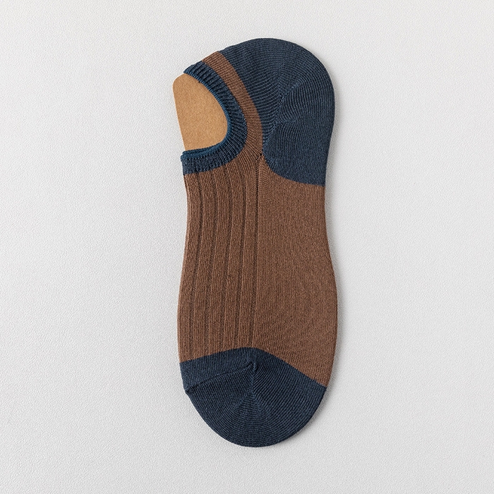 良品汇馆 2025新款日式无印拼色男士棉袜子良品吸汗透气袜子浅口袜短袜男隐形袜船袜 驼色