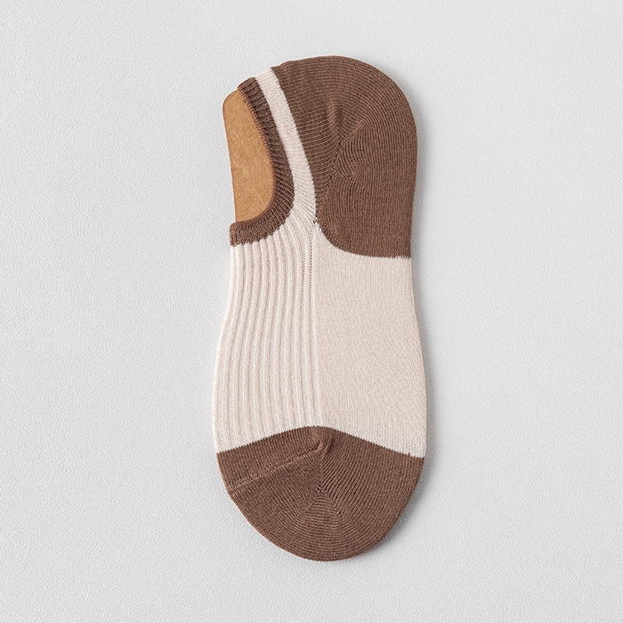 良品汇馆 2025新款日式无印拼色女士棉袜子良品吸汗透气袜子浅口袜短袜女隐形袜船袜 米色