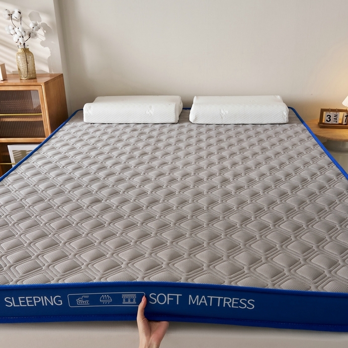 91家纺网 家纺一手货源 找家纺 锦丝钰床垫 2025新款双层网眼透气乳胶记忆棉床垫 静谧灰