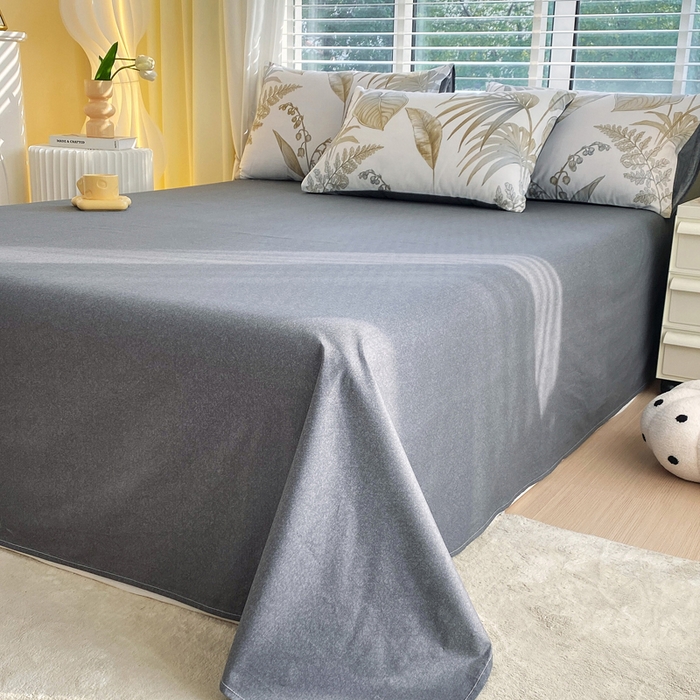 91家纺网 家纺一手货源 找家纺 洺兰2025年13070全棉喷气印花纯棉床单小清新花卉北欧风单床单