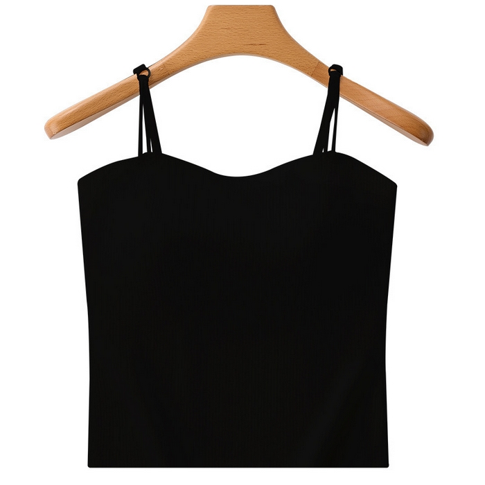 91家纺网 家纺一手货源 找家纺 【暗纹冰丝美背吊带】2025新款日式无印暗纹冰丝美背吊带良品美背吊带背心带胸垫固定杯内搭抹胸