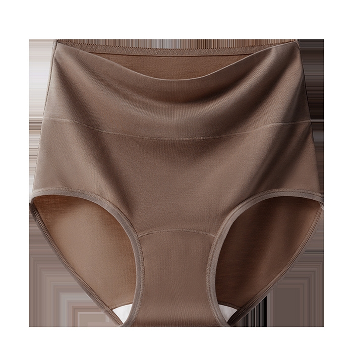 良品汇馆 2025新款日式无印高腰莫代尔内裤良品轻薄收腹纯色女士内裤无痕全棉纯棉裆超柔 深咖