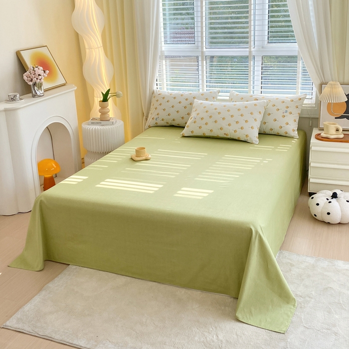 洺兰2025年13070全棉喷气印花纯棉床单小清新花卉北欧风单床单