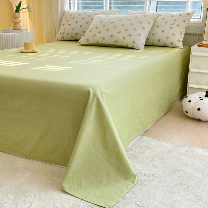 91家纺网 家纺一手货源 找家纺 洺兰2025年13070全棉喷气印花纯棉床单小清新花卉北欧风单床单